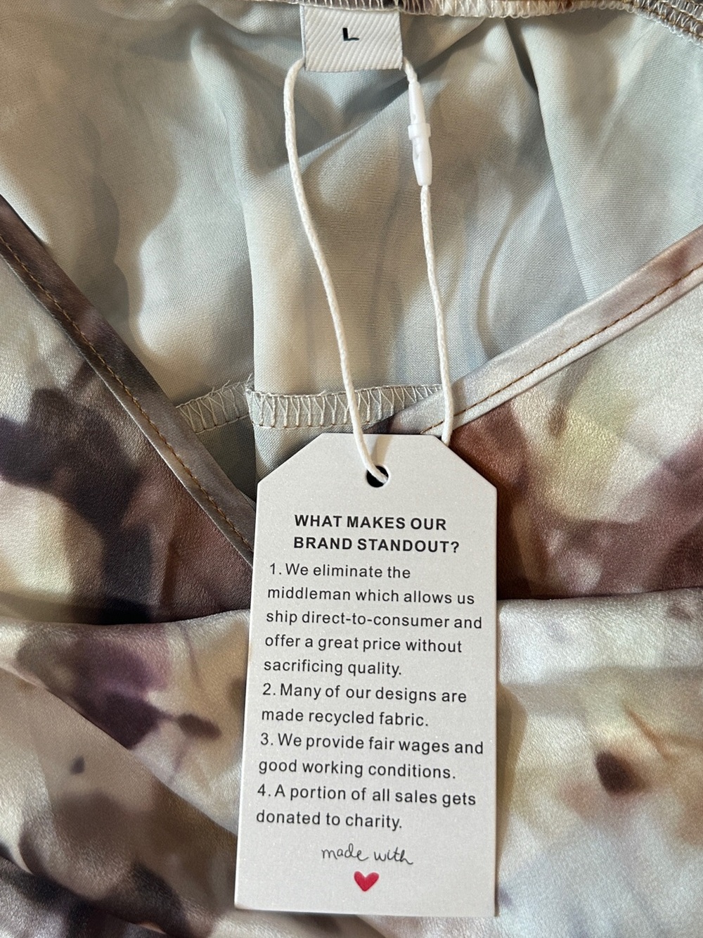 NWT Abstract Floral Woodland Satin Cowl Neck Maxi Dress L Y2K - Picture 4 of 5